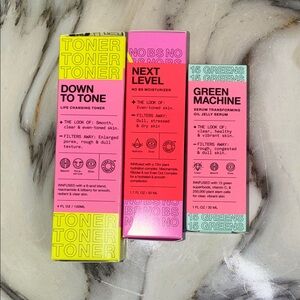 Skincare Toner and Moisturizer Set - Yellow, Pink, Green